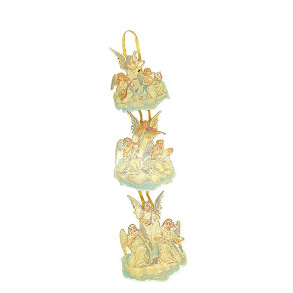 VTG 3 Stringed Angels Harp Merrimack Publ Corp 1979 Ornaments Die Cut - Picture 1 of 11